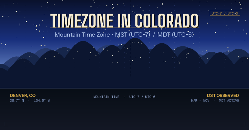 Timezone in Colorado: Your Complete Guide to Mountain Time, DST & Time Differences